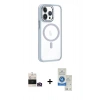 MARSİLYAN™- iPhone 14 Pro Max Kılıf Yörünge Klasik - Şeffaf Royal Nano Ekran Koruyucu + Bilvis Titan Kamera Lens - GD