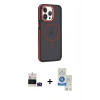 MARSİLYAN™- iPhone 14 Pro Max Kılıf Yörünge Klasik - Şeffaf Royal Nano Ekran Koruyucu + Bilvis Titan Kamera Lens - DNMR