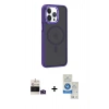 MARSİLYAN™- iPhone 14 Pro Max Kılıf Yörünge Klasik - Şeffaf Royal Nano Ekran Koruyucu + Bilvis Titan Kamera Lens - DNMR