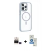 MARSİLYAN™- iPhone 14 Pro Max Kılıf Yörünge Klasik - Şeffaf Royal Nano Ekran Koruyucu + Bilvis Titan Kamera Lens - DNMR