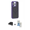 MARSİLYAN™- iPhone 14 Pro Max Kılıf Yörünge Klasik - Şeffaf Royal Nano Ekran Koruyucu + Raze Metal Kamera Lens - GS