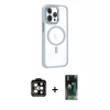 MARSİLYAN™- iPhone 14 Pro Max Kılıf Yörünge Klasik - Siyah 360 Mat Full Body Arka Koruyucu + PVD Metal Kamera Lens - TU
