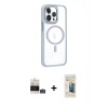 MARSİLYAN™- iPhone 14 Pro Max Kılıf Yörünge Klasik - Siyah 6D Mat Seramik Hayalet Nano Ekran Koruyucu + Bilvis Titan Kamera Lens - GS