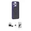 MARSİLYAN™- iPhone 14 Pro Max Kılıf Yörünge Klasik - Siyah Bilvis 3D Mat Cam Ekran Koruyucu + Bilvis Titan Kamera Lens - SH