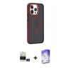 MARSİLYAN™- iPhone 14 Pro Max Kılıf Yörünge Klasik - Siyah Bilvis 5in1 3D Magic Cam Ekran Koruyucu + Bilvis Titan Kamera Lens - GS