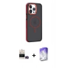 MARSİLYAN™- iPhone 14 Pro Max Kılıf Yörünge Klasik - Siyah Bilvis 5in1 3D Magic Cam Ekran Koruyucu + Bilvis Titan Kamera Lens - GD