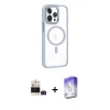 MARSİLYAN™- iPhone 14 Pro Max Kılıf Yörünge Klasik - Siyah Bilvis 5in1 3D Magic Cam Ekran Koruyucu + Bilvis Titan Kamera Lens - DNMR