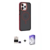 MARSİLYAN™- iPhone 14 Pro Max Kılıf Yörünge Klasik - Siyah Bilvis 5in1 3D Magic Cam Ekran Koruyucu + Bilvis Titan Kamera Lens - DNMR