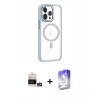 MARSİLYAN™- iPhone 14 Pro Max Kılıf Yörünge Klasik - Siyah Bilvis 5in1 3D Magic Cam Ekran Koruyucu + Gümüş Bilvis Titan Kamera Lens