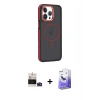 MARSİLYAN™- iPhone 14 Pro Max Kılıf Yörünge Klasik - Siyah Bilvis 5in1 5D Magic Hayalet Cam Ekran Koruyucu + Bilvis Titan Kamera Lens - DNMR