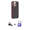 MARSİLYAN™- iPhone 14 Pro Max Kılıf Yörünge Klasik - Siyah Bilvis 5in1 5D Magic Hayalet Cam Ekran Koruyucu + Bilvis Titan Kamera Lens - SH
