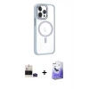 MARSİLYAN™- iPhone 14 Pro Max Kılıf Yörünge Klasik - Siyah Bilvis 5in1 5D Magic Hayalet Cam Ekran Koruyucu + Bilvis Titan Kamera Lens - DNMR