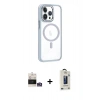 MARSİLYAN™- iPhone 14 Pro Max Kılıf Yörünge Klasik - Siyah Bilvis Hayalet Cam Ekran Koruyucu + Bilvis Titan Kamera Lens - GS