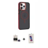 MARSİLYAN™- iPhone 14 Pro Max Kılıf Yörünge Klasik - Siyah Joko 5D Cam + Bilvis Titan Kamera Lens - GS