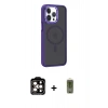 MARSİLYAN™- iPhone 14 Pro Max Kılıf Yörünge Klasik - Siyah Joko Magic 5D Hayalet Cam + PVD Metal Kamera Lens - TU