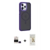 MARSİLYAN™- iPhone 14 Pro Max Kılıf Yörünge Klasik - Siyah Mat Seramik Nano Ekran Koruyucu + Bilvis Titan Kamera Lens - DNMR