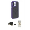MARSİLYAN™- iPhone 14 Pro Max Kılıf Yörünge Klasik - Siyah Mat Seramik Nano Ekran Koruyucu + Raze Metal Kamera Lens - GD