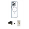 MARSİLYAN™- iPhone 14 Pro Max Kılıf Yörünge Klasik - Siyah Mat Seramik Nano Ekran Koruyucu + Raze Metal Kamera Lens - GD