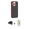 MARSİLYAN™- iPhone 14 Pro Max Kılıf Yörünge Klasik - Siyah Mat Seramik Nano Ekran Koruyucu + Raze Metal Kamera Lens - GD