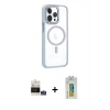 MARSİLYAN™- iPhone 14 Pro Max Kılıf Yörünge Klasik - Siyah Polymer Nano Ekran Koruyucu + Bilvis Titan Kamera Lens - GS