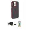 MARSİLYAN™- iPhone 14 Pro Max Kılıf Yörünge Klasik - Siyah Polymer Nano Ekran Koruyucu + Raze Metal Kamera Lens - GD