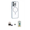 MARSİLYAN™- iPhone 14 Pro Max Kılıf Yörünge Klasik - Siyah Polymer Nano Ekran Koruyucu + Bilvis Titan Kamera Lens - SH