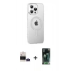 MARSİLYAN™- iPhone 14 Pro Max Kılıf Yörünge Koleksiyonu - Şeffaf 360 Full Body Arka Koruyucu + Derin Mor Bilvis Titan Kamera Lens