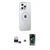 MARSİLYAN™- iPhone 14 Pro Max Kılıf Yörünge Koleksiyonu - Şeffaf 360 Full Body Arka Koruyucu + Derin Mor Bilvis Titan Kamera Lens