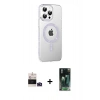 MARSİLYAN™- iPhone 14 Pro Max Kılıf Yörünge Koleksiyonu - Şeffaf 360 Full Body Arka Koruyucu + Derin Mor Bilvis Titan Kamera Lens