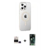MARSİLYAN™- iPhone 14 Pro Max Kılıf Yörünge Koleksiyonu - Şeffaf 360 Full Body Arka Koruyucu + Derin Mor Bilvis Titan Kamera Lens