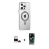 MARSİLYAN™- iPhone 14 Pro Max Kılıf Yörünge Koleksiyonu - Şeffaf 360 Full Body Arka Koruyucu + Derin Mor Bilvis Titan Kamera Lens