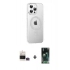 MARSİLYAN™- iPhone 14 Pro Max Kılıf Yörünge Koleksiyonu - Şeffaf 360 Full Body Arka Koruyucu + Bilvis Titan Kamera Lens - GD