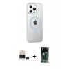 MARSİLYAN™- iPhone 14 Pro Max Kılıf Yörünge Koleksiyonu - Şeffaf 360 Full Body Arka Koruyucu + Bilvis Titan Kamera Lens - GD