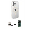 MARSİLYAN™- iPhone 14 Pro Max Kılıf Yörünge Koleksiyonu - Şeffaf 360 Full Body Arka Koruyucu + Bilvis Titan Kamera Lens - GD