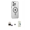 MARSİLYAN™- iPhone 14 Pro Max Kılıf Yörünge Koleksiyonu - Şeffaf Pasifik Cam Ekran Koruyucu + Bilvis Titan Kamera Lens - GD