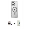 MARSİLYAN™- iPhone 14 Pro Max Kılıf Yörünge Koleksiyonu - Şeffaf Pasifik Cam Ekran Koruyucu + Bilvis Titan Kamera Lens - DNMR