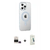 MARSİLYAN™- iPhone 14 Pro Max Kılıf Yörünge Koleksiyonu - Şeffaf Pasifik Cam Ekran Koruyucu + Bilvis Titan Kamera Lens - GD