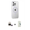 MARSİLYAN™- iPhone 14 Pro Max Kılıf Yörünge Koleksiyonu - Şeffaf Pasifik Cam Ekran Koruyucu + Bilvis Titan Kamera Lens - GD