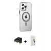 MARSİLYAN™- iPhone 14 Pro Max Kılıf Yörünge Koleksiyonu - Şeffaf Pasifik Cam Ekran Koruyucu + Raze Metal Kamera Lens - GD