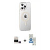 MARSİLYAN™- iPhone 14 Pro Max Kılıf Yörünge Koleksiyonu - Şeffaf Royal Nano Ekran Koruyucu + Bilvis Titan Kamera Lens - GD