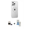 MARSİLYAN™- iPhone 14 Pro Max Kılıf Yörünge Koleksiyonu - Şeffaf Royal Nano Ekran Koruyucu + Bilvis Titan Kamera Lens - GD