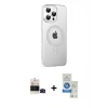 MARSİLYAN™- iPhone 14 Pro Max Kılıf Yörünge Koleksiyonu - Şeffaf Royal Nano Ekran Koruyucu + Bilvis Titan Kamera Lens - SH