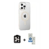 MARSİLYAN™- iPhone 14 Pro Max Kılıf Yörünge Koleksiyonu - Şeffaf Royal Nano Ekran Koruyucu + PVD Metal Kamera Lens - TU