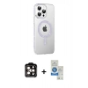 MARSİLYAN™- iPhone 14 Pro Max Kılıf Yörünge Koleksiyonu - Şeffaf Royal Nano Ekran Koruyucu + PVD Metal Kamera Lens - TU