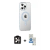 MARSİLYAN™- iPhone 14 Pro Max Kılıf Yörünge Koleksiyonu - Şeffaf Royal Nano Ekran Koruyucu + PVD Metal Kamera Lens - TU