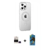 MARSİLYAN™- iPhone 14 Pro Max Kılıf Yörünge Koleksiyonu - Siyah 18D Cam Ekran Koruyucu + Bilvis Titan Kamera Lens - DNMR