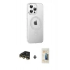 MARSİLYAN™- iPhone 14 Pro Max Kılıf Yörünge Koleksiyonu - Siyah 6D Mat Seramik Hayalet Nano Ekran Koruyucu + Gold Raze Metal Kamera Lens