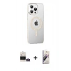 MARSİLYAN™- iPhone 14 Pro Max Kılıf Yörünge Koleksiyonu - Siyah Bilvis 3D Mat Cam Ekran Koruyucu + Bilvis Titan Kamera Lens - GD