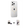 MARSİLYAN™- iPhone 14 Pro Max Kılıf Yörünge Koleksiyonu - Siyah Bilvis 3D Mat Cam Ekran Koruyucu + Bilvis Titan Kamera Lens - SH