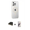 MARSİLYAN™- iPhone 14 Pro Max Kılıf Yörünge Koleksiyonu - Siyah Bilvis 3D Mat Cam Ekran Koruyucu + Raze Metal Kamera Lens - GD